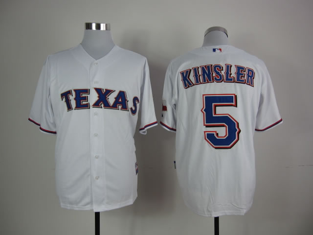 Men Texas Rangers 5 Kinsler White MLB Jerseys